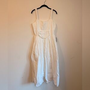 Maisie White Cotton Corset Dress, Size L